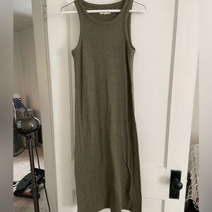 EUC MADEWELL Olive Green Midi Sleeveless Sweater Dress, Size XS
